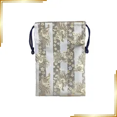 【新品】 京仏具秀蓮 西陣織高級金襴巾着袋 御朱印帳入 納経帳入 御集印帳入 (鳳凰 金) 1