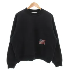 アレキサンダーワン ALEXANDER WANG 渋谷店限定 スウェット トレーナー 長袖 プルオーバー クルーネック ロゴプリント 裏起毛 M 黒 ブラック /GVのサムネイル
