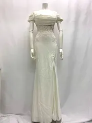966 JEAN MACLEAN ジャンマクレーン キャバクラ ドレス ロングドレス ジャンマクレーン オフショル レース ストーン シースルー スリット キャバドレス M