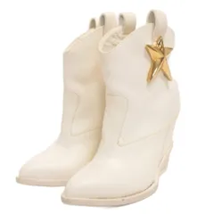 ジュゼッペザノッティデザイン GIUSEPPE ZANOTTI DESIGN ウエスタン ブーツ ショート レザー スター 星 白 ホワイト 35 22.5cm ■TCのサムネイル