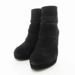 ジルスチュアート JILL STUART ショートブーツ ハイヒール スエード ラウンドトゥ 23.5cm 黒 ブラック /VU● 0117