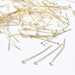 極細 線径:約0.5mm 丸ピン 約30mm 約170本 金 ニッケルフリー 紗や工房 アレルギー対応 ハンドメイド アクセサリーパーツ