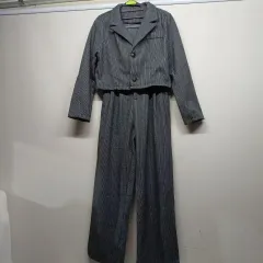 グレー ピンストライプ ジャケット ワイド パンツ セット 90サイズ 春 秋 258256