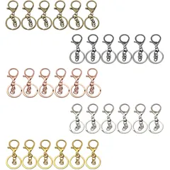 素材 手作り DIY アクセサリー ハンドメイド クラフト用品 手芸用品 日常 ワンタッチ 付き グッズ 丸カン キーリング キーチェーン 黒 シルバー ナスカン ナスカン ゴールド セット 金具 キーホルダー (丸カン付き) 30個入り