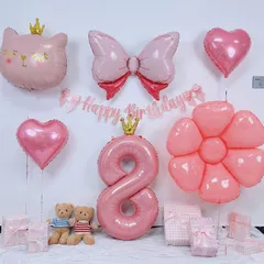 飾り バルーンフラワー 飾り バルーン 誕生日 誕生日 誕生日 かざりつけ バースデー 飾り付け、女の子 女の子 8歳