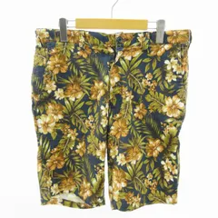 グリーンレーベルリラクシング ユナイテッドアローズ green label relaxing ショートパンツ ストレート 花柄 L 紺 ネイビー オレンジ 0727 ●ECOのサムネイル