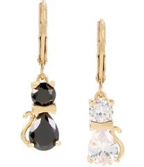 ベッツィジョンソン レディース アクセサリー ピアス・イヤリング Betsey Johnson Cat Drop Earrings GoldCrystal ゴールドのサムネイル