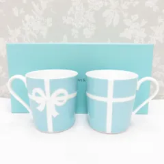 TIFFANY&Co. ティファニー マグカップ 食器 大東建託 ブルーボックス ペアマグカップ 2客セット リボン 箱有 ノベルティ