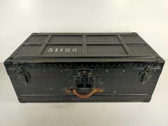 S496 大型レザートランク アンティーク レトロインテリア ディスプレイ