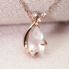 スタージュエリー K10 サクラ ネックレス ローズクォーツ/24-536