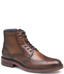ジョンストンアンドマーフィー メンズ シューズ ブーツ・レインブーツ ウィングチップ ブーツ レース レザー Johnston Murphy Mens Connelly Leather Wingtip Lace Up Boots Tan タン