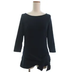 ローレンラルフローレン LAUREN RALPH LAUREN フロントノット カットソー Tシャツ 七分袖 紺 ネイビー系 S