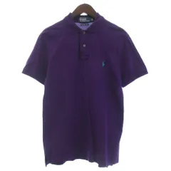 ポロ バイ ラルフローレン Polo by Ralph Lauren ポロシャツ 半袖 ワンポイント 刺繍 M 紫 パープル ■GY14