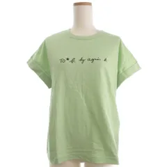 トゥービーバイアニエスベー To b. by agnes b. タグ付き Tシャツ カットソー 半袖 ロゴプリント クルーネック 38 ライトグリーン ■GY14