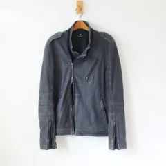 BEAUTY&YOUTH ユナイテッドアローズ ダブルライダースジャケット ユーズド加工 黒 L （w-1958）