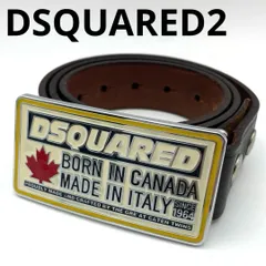 DSQUARED２ メイプルリーフ＆ロゴバックル＆本革ベルト ダークブラウン ディースクエアード イタリア製 BORN IN CANADA MADE IN ITALYのサムネイル