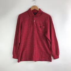 BURBERRY GOLF ボーダーポロシャツ メンズ L レッド 3251202603180028