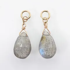 アガット ラブラドライト K10 ピアスチャーム ドロップ/24-4984S