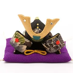 【在庫セール】ちりめん兜 和柄 (五月人形)(端午の節句)コンパクト