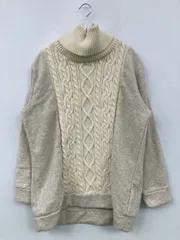 SELF SERVICE セルフサービス ニット/セーター L グレー コットン 無地 ミドル丈 長袖 タートルネック/ハイネック