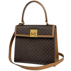 セリーヌ CELINE マカダム柄 ハンドバッグ 2WAY ショルダーバッグ ハンドバッグ コーティングキャンバス ブラウン レディース 【中古】