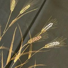 付下げ 金彩 裄65.5 稲穂 上品な染め 紋無し 正絹 着物 MK-5270