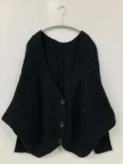 カーディガン/ボレロ M ブラック 無地 ミドル丈 長袖