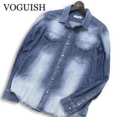 VOGUISH ヴォーギッシュ ルパート 通年 USED加工★ 長袖 ストレッチ デニム シャツ Sz.M メンズのサムネイル