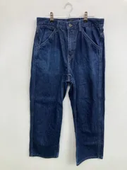 UNIQLO ユニクロ デニムパンツ 29(73.5cm) ネイビー クロップド・半端丈 無地 ワイド・ルーズ ストレート レギュラー リジッド・ワンウォッシュ