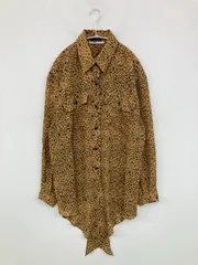 ANDREA GAYLE シャツ/ブラウス 8 ブラウン レオパード柄 その他総柄 ロング丈 長袖 レギュラーカラー