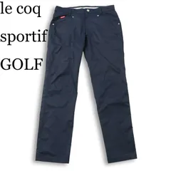 le coq sportif GOLF ルコック スポルティフ ゴルフ 通年★ ストレッチ ロゴ刺繍 スラックス パンツ Sz.79 メンズ ネイビー