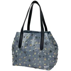 ジミーチュウ JIMMY CHOO ロゴ トートバッグ スタースタッズ トートバッグ ファブリック ブルー レディース 【中古】