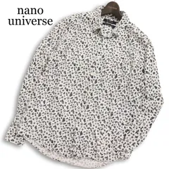 nano universe ナノユニバース 春夏 麻 フレンチリネン★ 長袖 花柄 総柄 シャツ Sz.L メンズ