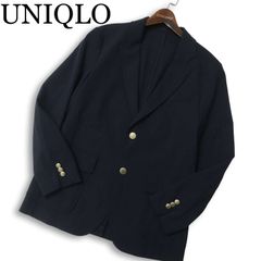 UNIQLO ユニクロ 通年★ 金ボタン コンフォート アンコン テーラード ジャケット ブレザー 紺ブレ Sz.S メンズ 紺 ネイビー