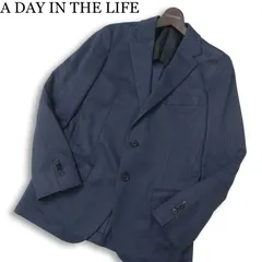 A DAY IN THE LIFE ユナイテッドアローズ 通年 背抜き★ 総柄 アンコン テーラード ジャケット Sz.S メンズ 紺 ネイビー