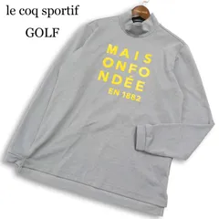 le coq sportif GOLF ルコック スポルティフ ゴルフ 通年★ 長袖 モックネック プリント シャツ Sz.M メンズ 灰 グレー