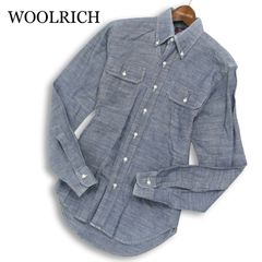 USA製★ WOOLRICH WOOLEN MILLS ウールリッチ ウーレンミルズ 長袖 ボタンダウン シャンブレー ワーク シャツ Sz.XS　メンズ