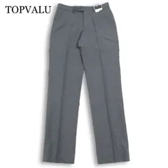 【新品 未使用】 TOPVALU トップバリュ イオン 通年★ ストレッチ スラックス パンツ Sz.76 メンズ 灰 グレーのサムネイル