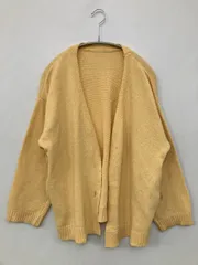 カーディガン/ボレロ イエロー 無地 ミドル丈 長袖