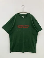 UNIQLO ユニクロ Tシャツ/カットソー M グリーン 前面プリント ミドル丈 半袖 クルーネック(丸首)