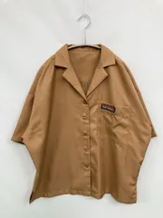 SPRAY PREMIUM スプレイプレミアム シャツ/ブラウス F ベージュ 無地 バックプリント ワンポイント ミドル丈 半袖 オープンカラー