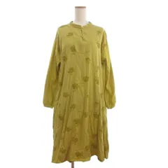 スーパーハッカ SUPER HAKKA ワンピース 長袖 ロング丈 刺繍 黄