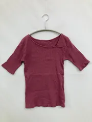 LOWRYS FARM ローリーズファーム Tシャツ/カットソー F レッド 無地 ミドル丈 半端袖 スクエアネック