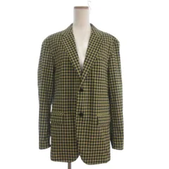 ユニクロ UNIQLO × マルニ テーラード ジャケット ブレザー シングル 311-449648 チェック 紺 黄  ネイビー イエロー L