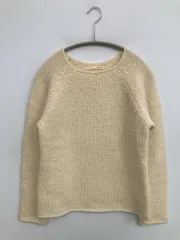 evam eva ニット/セーター アイボリー ウール・ニット ナイロン 無地 ミドル丈 長袖 クルーネック(丸首)