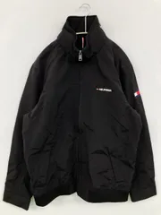 TOMMY HILFIGER トミーヒルフィガー ブルゾン L/G ブラック ジップアップ ナイロン 無地 ワンポイント ブランドロゴ ショート丈 フードなし