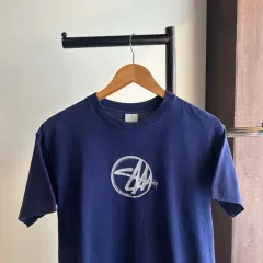 14291 - STUSSY ステューシー ネイビー 半袖 Tシャツ