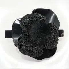 美品 アレクサンドルドゥパリ カメリア ファー バレッタ/25-1309M