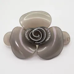 アレクサンドルドゥパリ カメリア グレー フラワー バレッタ/25-1311M