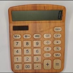 木目調 電卓 コンパクト 大型液晶 見やすい 卓上計算機 シンプルデザイン